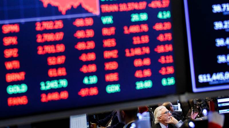 Wall Street closes in the red as volatile week ends