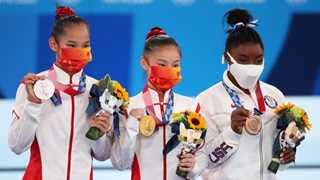 Biles wins bronze in her only solo event in Tokyo