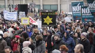 Protestors march against restrictions in Belgium