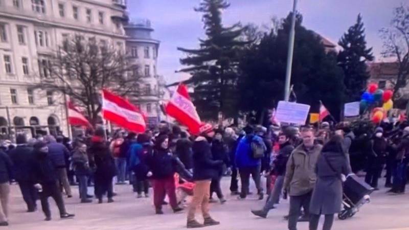 Illegal protests against obligatory vaccination in Vienna