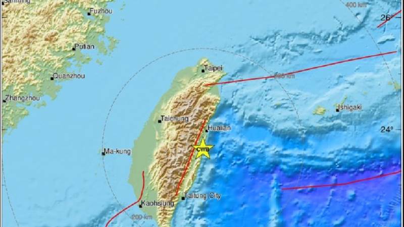 Taiwan hit by earthquake of 6.0 magnitude