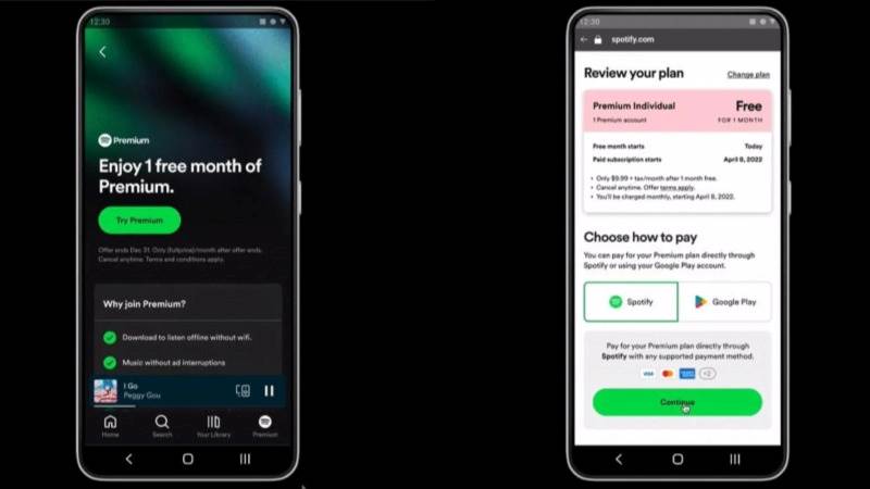 Google Play debuts third-party payments for Spotify