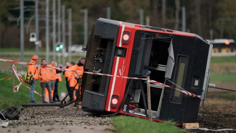 Injuries reported after two trains derailed in Switzerland