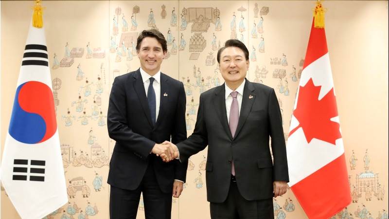 Yoon, Trudeau condemn N. Korea’s nuclear threat