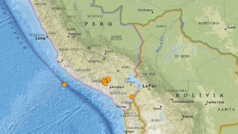 A series of strong quakes hit southern Peru Saturday