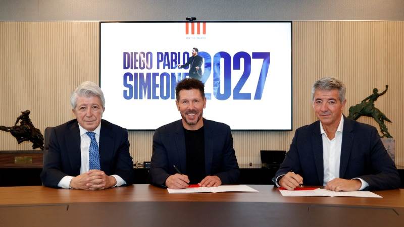 Atletico renews Simeone’s contract until 2027