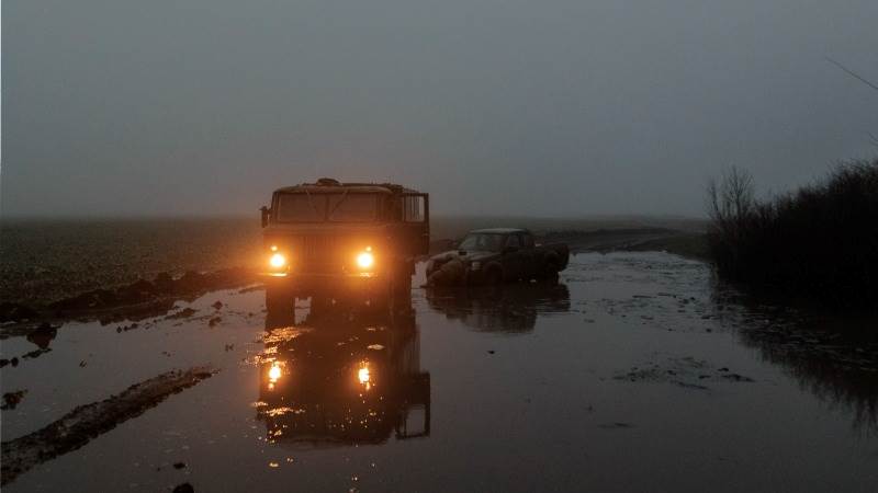 Russian forces destroyed Ukrainian trucks