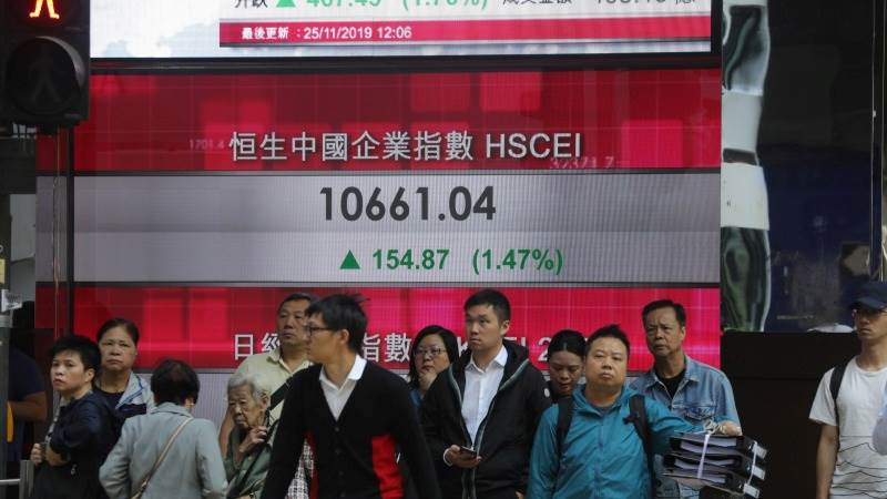 Asian markets mostly lower after China holds rate