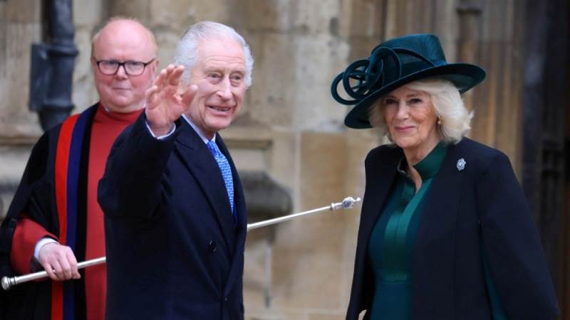 King Charles III attends Easter service