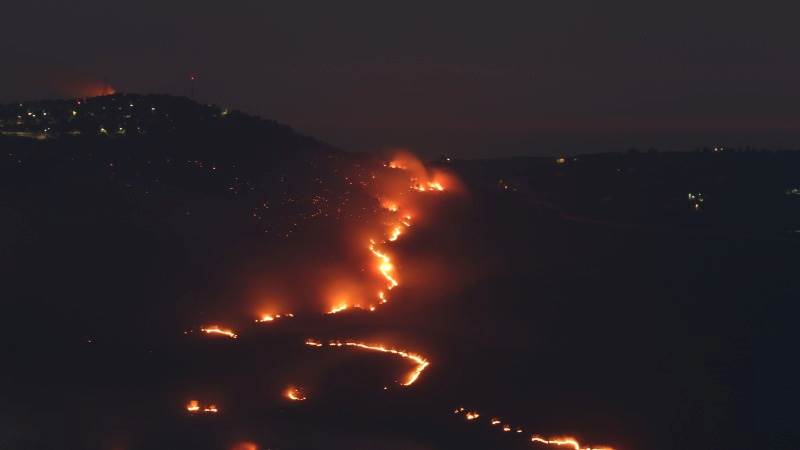 Fires spread in northern Israel following rocket attacks