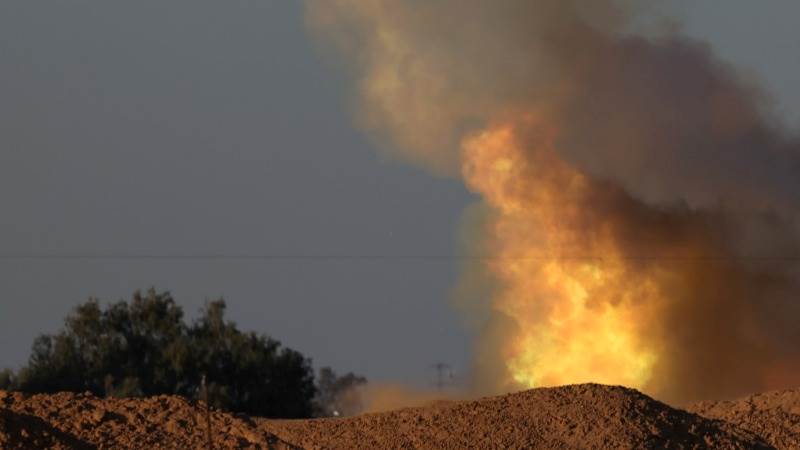 Fire reported at gas fields near Gaza