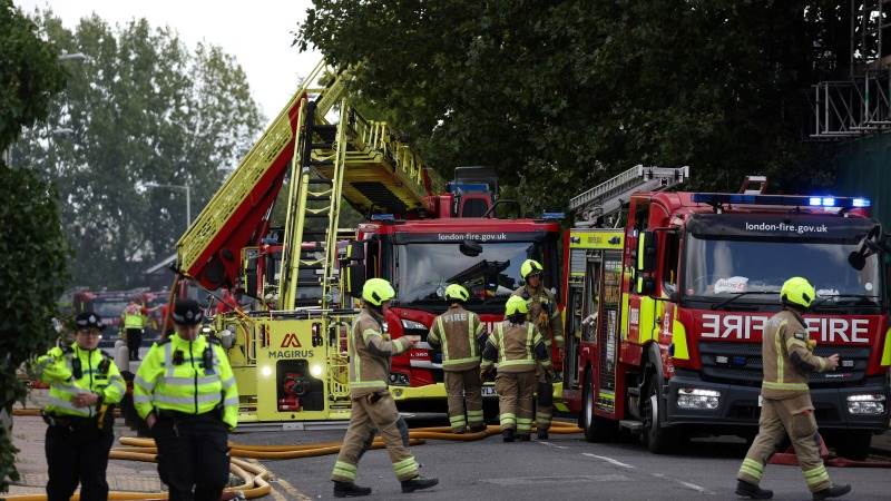 High-rise building in London catches fire