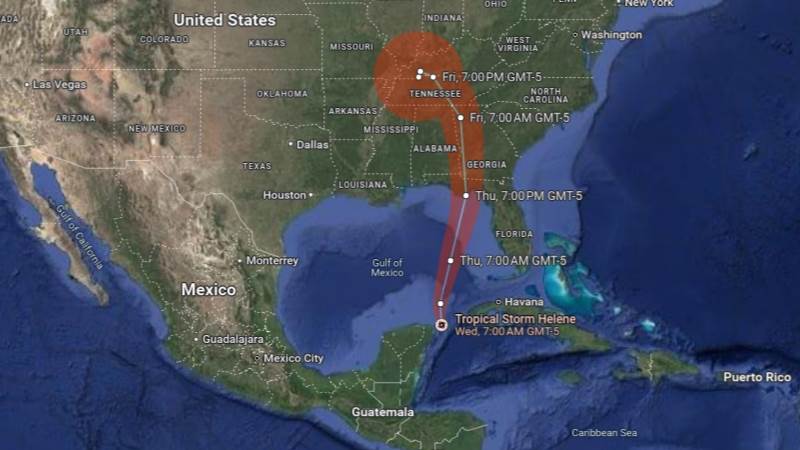 Tropical storm Helene becomes hurricane, heads to FL