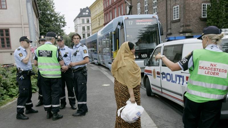 Four injured as tram crashes into store in Oslo