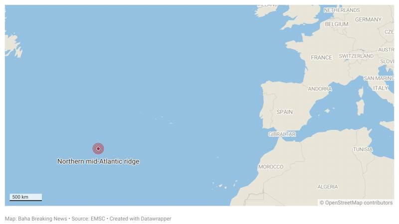 5.9-magnitude earthquake shakes mid-Atlantic ridge