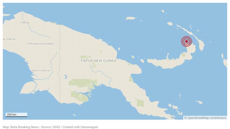 5.0-magnitude earthquake hits near Papua New Guinea