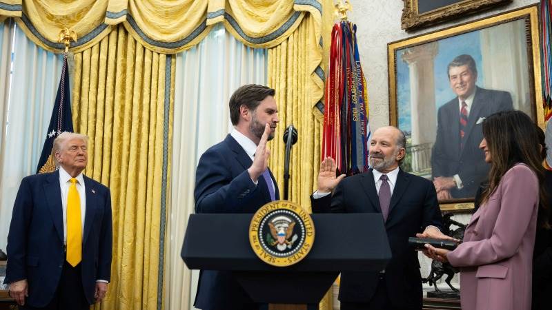 Vance swears in Lutnick as commerce secretary