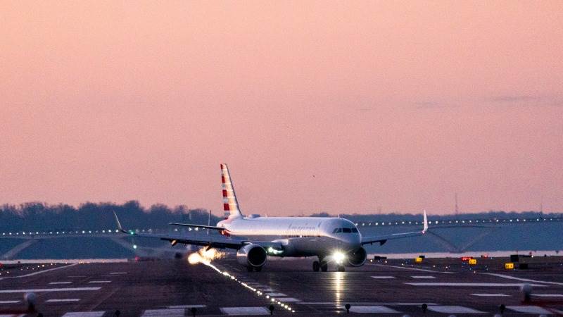 American Airlines plane catches fire at Denver airport