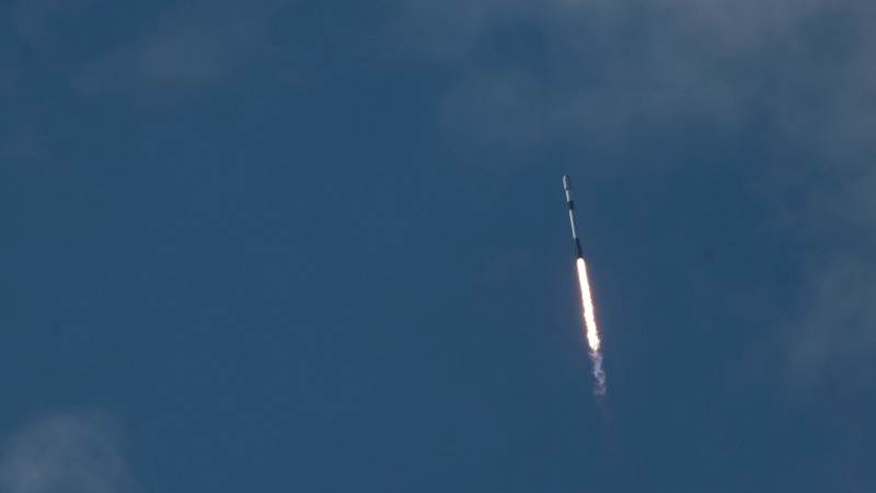 SpaceX Falcon 9 rocket launching 28 satellites